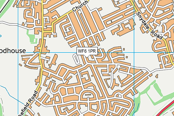 WF6 1PR map - OS VectorMap District (Ordnance Survey)
