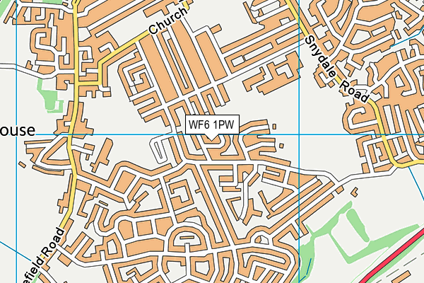 WF6 1PW map - OS VectorMap District (Ordnance Survey)