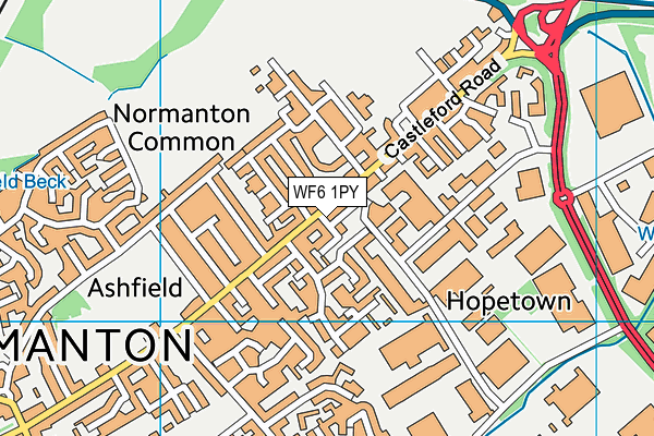 WF6 1PY map - OS VectorMap District (Ordnance Survey)