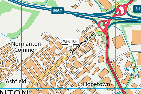 WF6 1QF map - OS VectorMap District (Ordnance Survey)