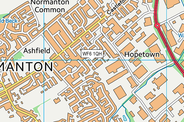 WF6 1QH map - OS VectorMap District (Ordnance Survey)