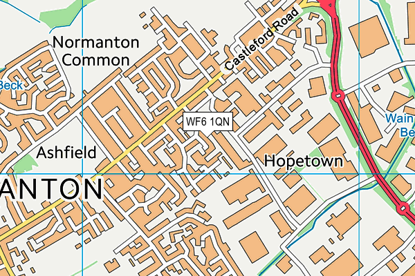 WF6 1QN map - OS VectorMap District (Ordnance Survey)
