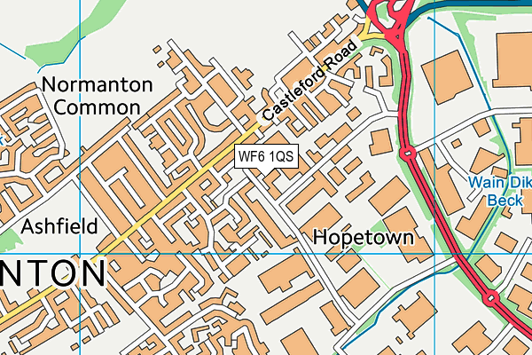 WF6 1QS map - OS VectorMap District (Ordnance Survey)