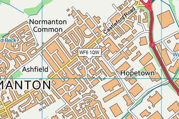 WF6 1QW map - OS VectorMap District (Ordnance Survey)