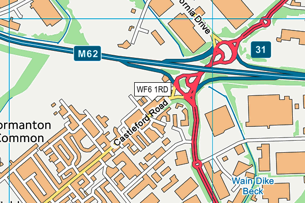 WF6 1RD map - OS VectorMap District (Ordnance Survey)