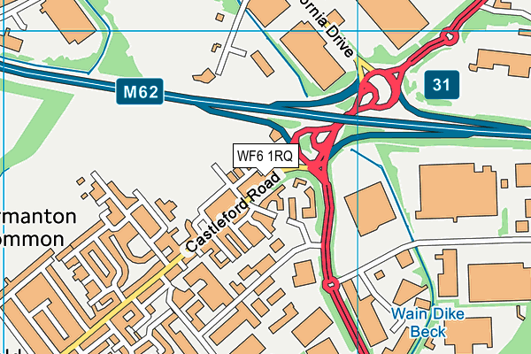 WF6 1RQ map - OS VectorMap District (Ordnance Survey)