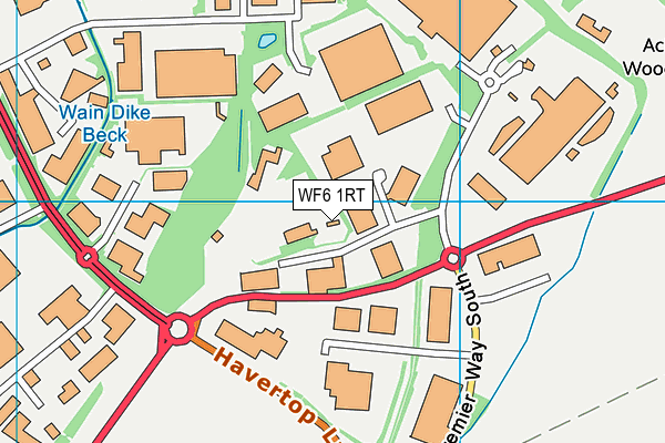 WF6 1RT map - OS VectorMap District (Ordnance Survey)