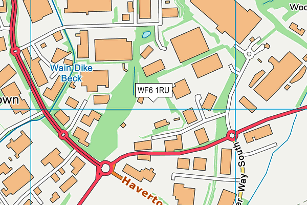 WF6 1RU map - OS VectorMap District (Ordnance Survey)