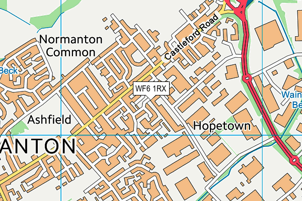 WF6 1RX map - OS VectorMap District (Ordnance Survey)