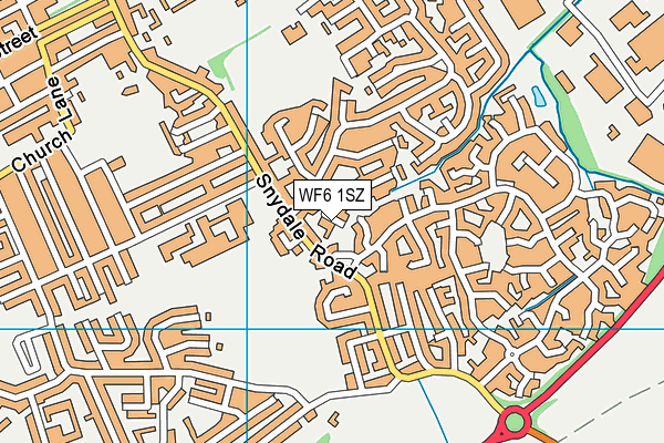 WF6 1SZ map - OS VectorMap District (Ordnance Survey)