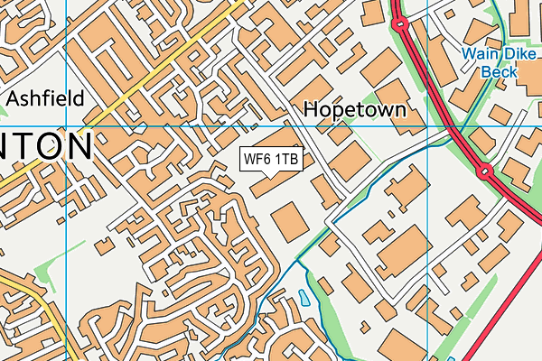 WF6 1TB map - OS VectorMap District (Ordnance Survey)