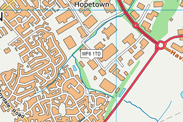 WF6 1TD map - OS VectorMap District (Ordnance Survey)