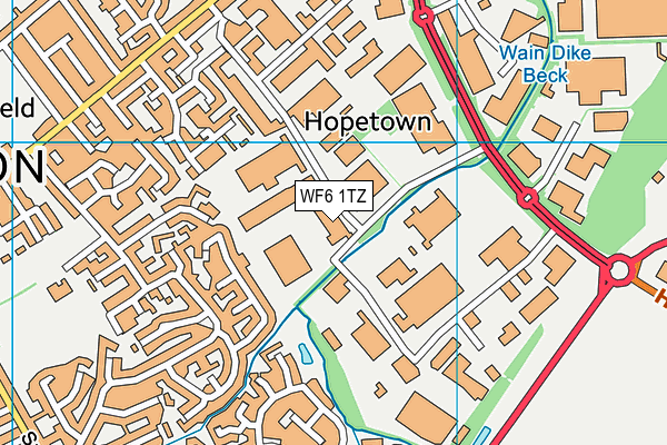 WF6 1TZ map - OS VectorMap District (Ordnance Survey)