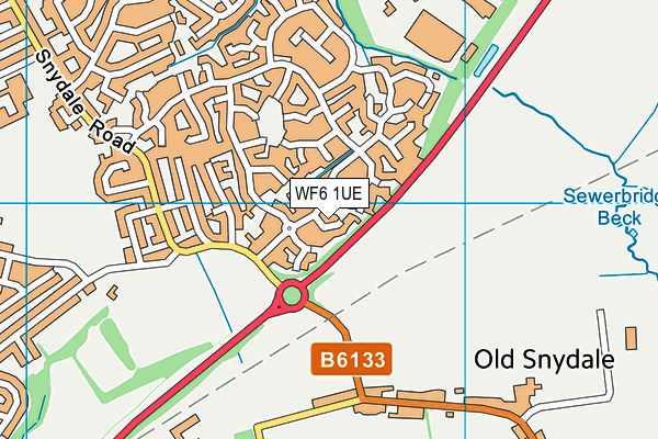 WF6 1UE map - OS VectorMap District (Ordnance Survey)