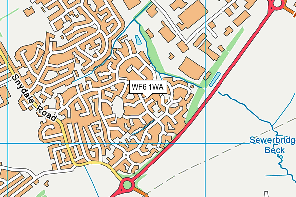 WF6 1WA map - OS VectorMap District (Ordnance Survey)