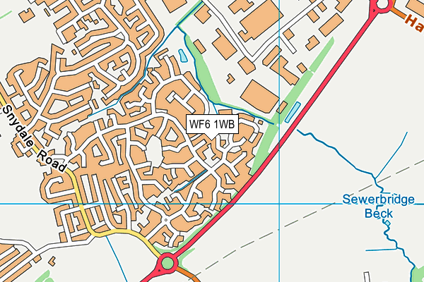 WF6 1WB map - OS VectorMap District (Ordnance Survey)