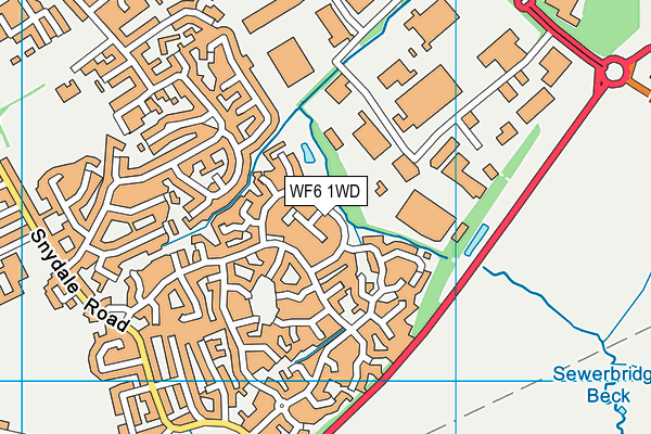 WF6 1WD map - OS VectorMap District (Ordnance Survey)
