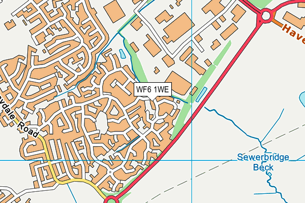 WF6 1WE map - OS VectorMap District (Ordnance Survey)