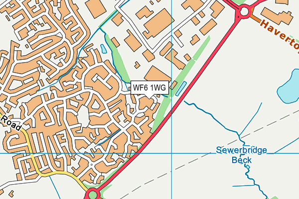 WF6 1WG map - OS VectorMap District (Ordnance Survey)
