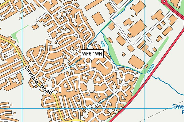 WF6 1WN map - OS VectorMap District (Ordnance Survey)
