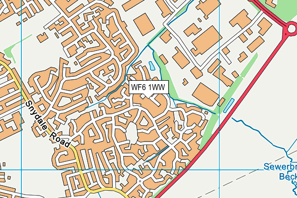 WF6 1WW map - OS VectorMap District (Ordnance Survey)