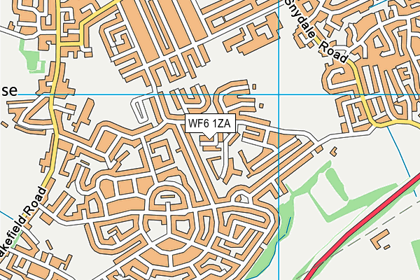 WF6 1ZA map - OS VectorMap District (Ordnance Survey)