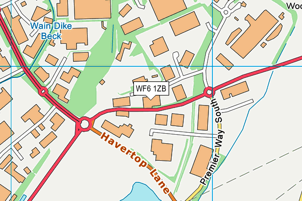 WF6 1ZB map - OS VectorMap District (Ordnance Survey)