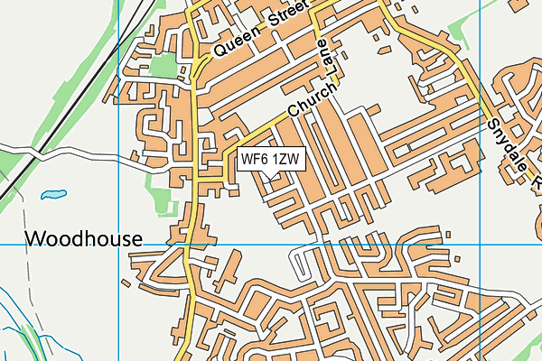WF6 1ZW map - OS VectorMap District (Ordnance Survey)