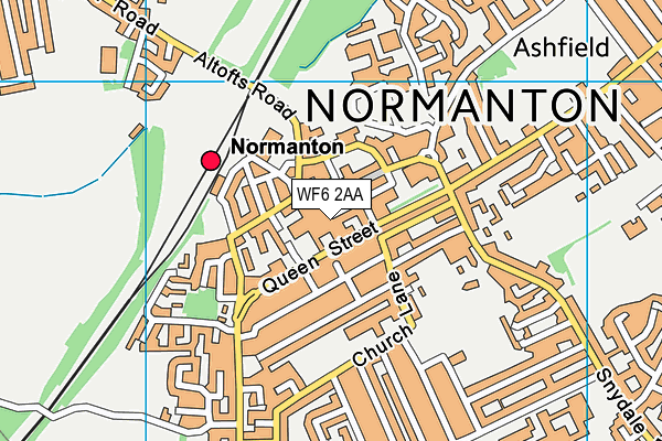 WF6 2AA map - OS VectorMap District (Ordnance Survey)