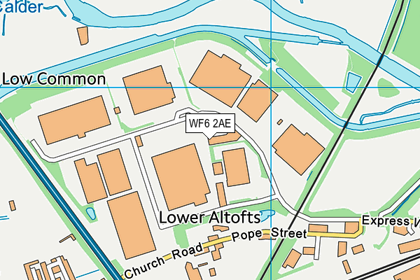 WF6 2AE map - OS VectorMap District (Ordnance Survey)