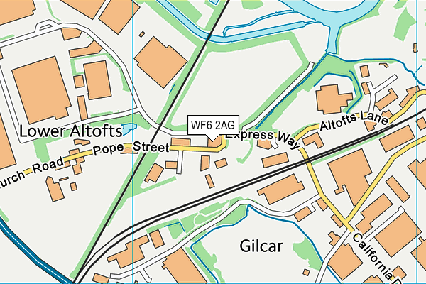 WF6 2AG map - OS VectorMap District (Ordnance Survey)