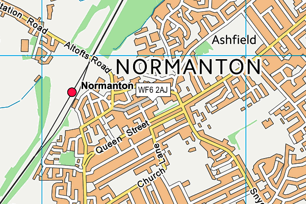 WF6 2AJ map - OS VectorMap District (Ordnance Survey)