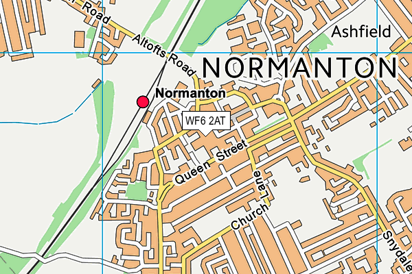 WF6 2AT map - OS VectorMap District (Ordnance Survey)