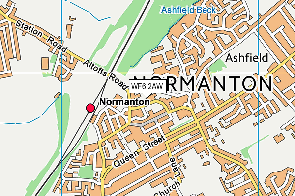 WF6 2AW map - OS VectorMap District (Ordnance Survey)