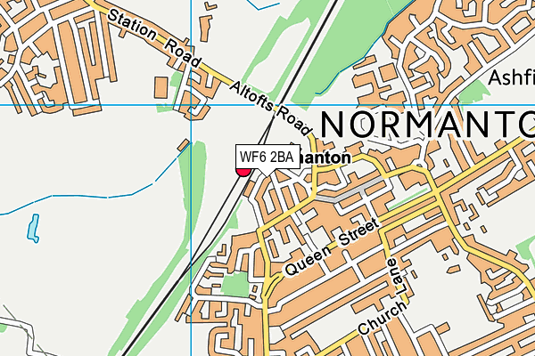 WF6 2BA map - OS VectorMap District (Ordnance Survey)