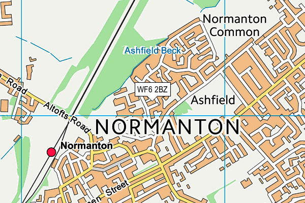 WF6 2BZ map - OS VectorMap District (Ordnance Survey)