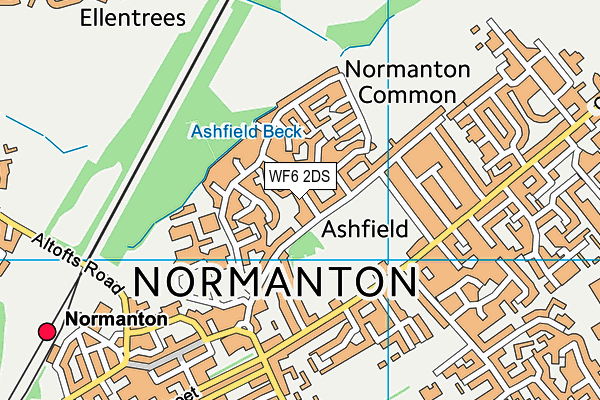 WF6 2DS map - OS VectorMap District (Ordnance Survey)