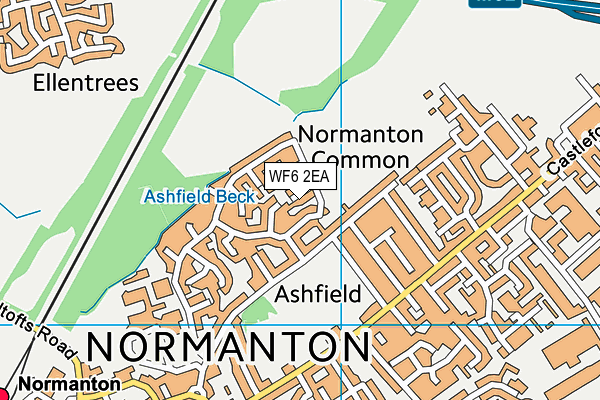 WF6 2EA map - OS VectorMap District (Ordnance Survey)