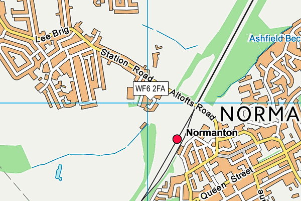 WF6 2FA map - OS VectorMap District (Ordnance Survey)