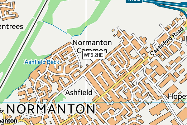 WF6 2HE map - OS VectorMap District (Ordnance Survey)