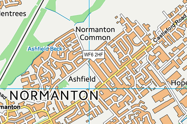 WF6 2HF map - OS VectorMap District (Ordnance Survey)