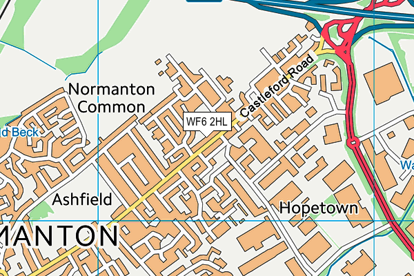 WF6 2HL map - OS VectorMap District (Ordnance Survey)