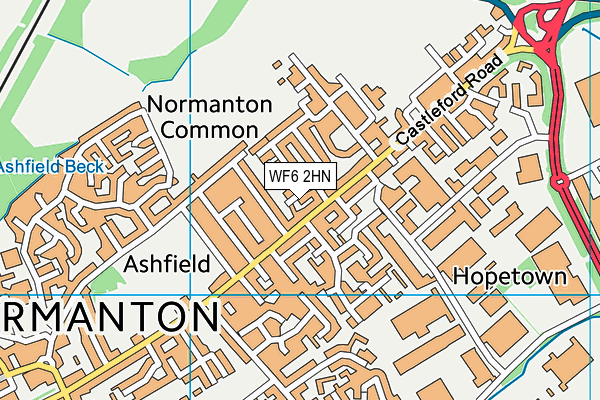 WF6 2HN map - OS VectorMap District (Ordnance Survey)