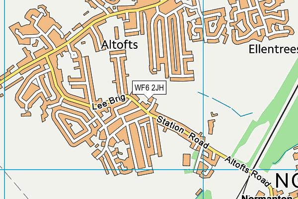 WF6 2JH map - OS VectorMap District (Ordnance Survey)