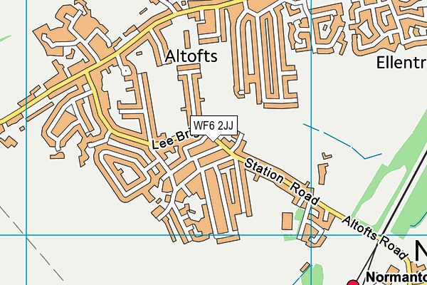WF6 2JJ map - OS VectorMap District (Ordnance Survey)