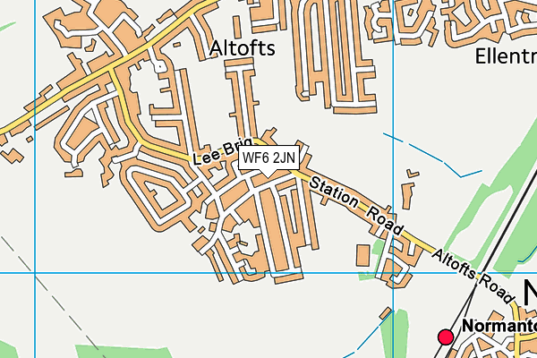 WF6 2JN map - OS VectorMap District (Ordnance Survey)