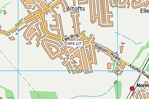 WF6 2JT map - OS VectorMap District (Ordnance Survey)