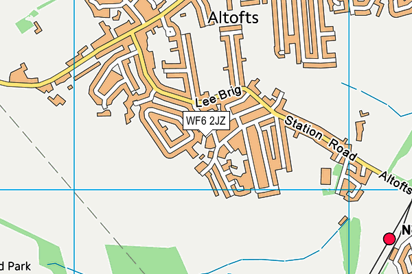 WF6 2JZ map - OS VectorMap District (Ordnance Survey)