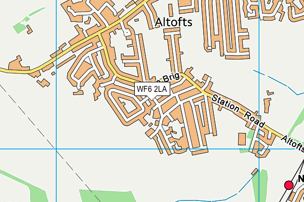 WF6 2LA map - OS VectorMap District (Ordnance Survey)