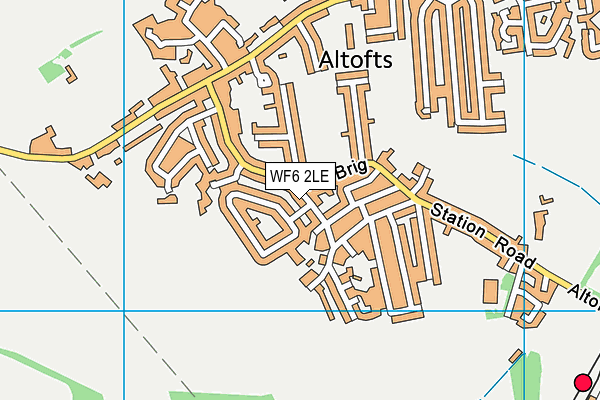 WF6 2LE map - OS VectorMap District (Ordnance Survey)